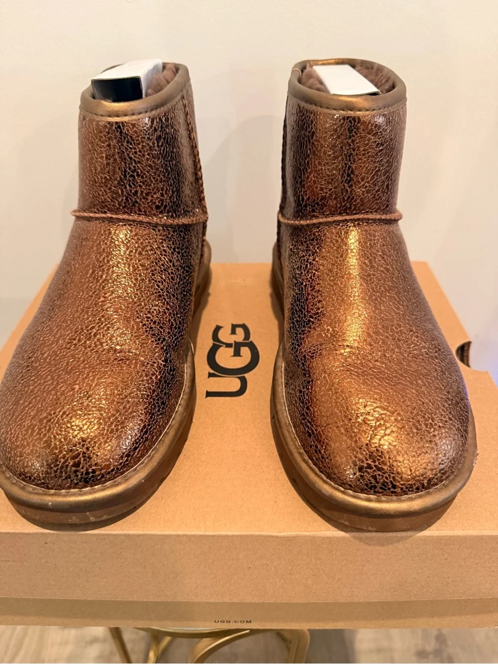 UGG Women’s Classic Mini Metallic Sparkle Boots